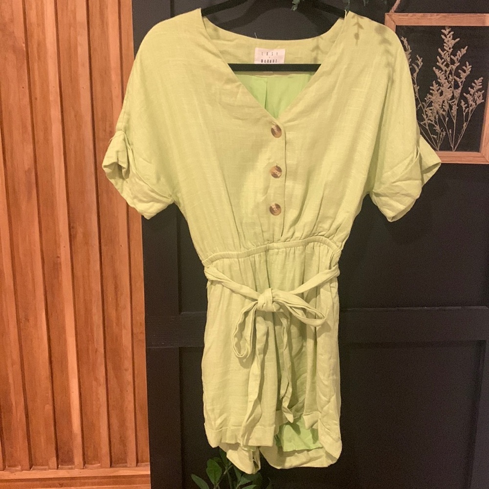 Lost + Wander Garden Girl Neon Green Romper. Size S - Picture 2 of 10